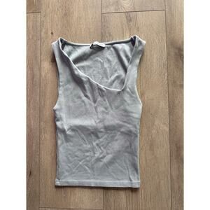 Zara Women's Asymmetric Tank Top Green , Size Small